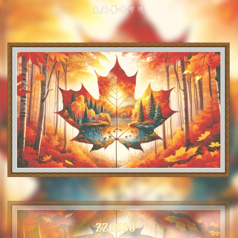 【ZZ6533-Maple Leaf Wonderland】 Painting Fairy Cross Stitch