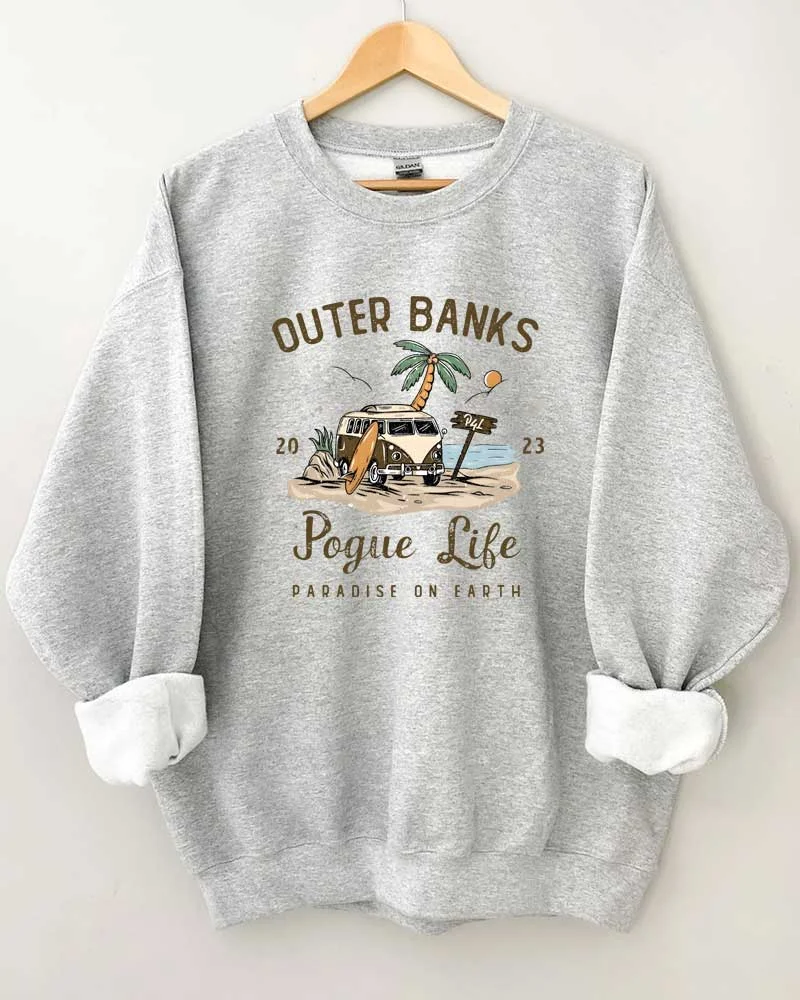 Outer Banks 2023 Pogue Life Paradise On Earth Crewneck Sweatshirt