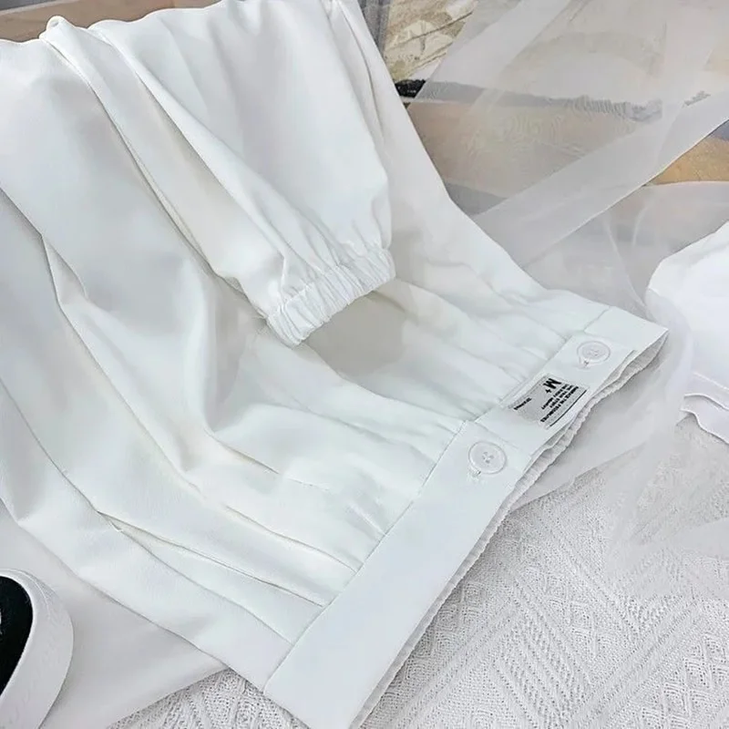 Casual Women Ankle-Length Pants Autumn New Elastic High Waist Harem Fashion Solid Letter Loose Female Trousers New