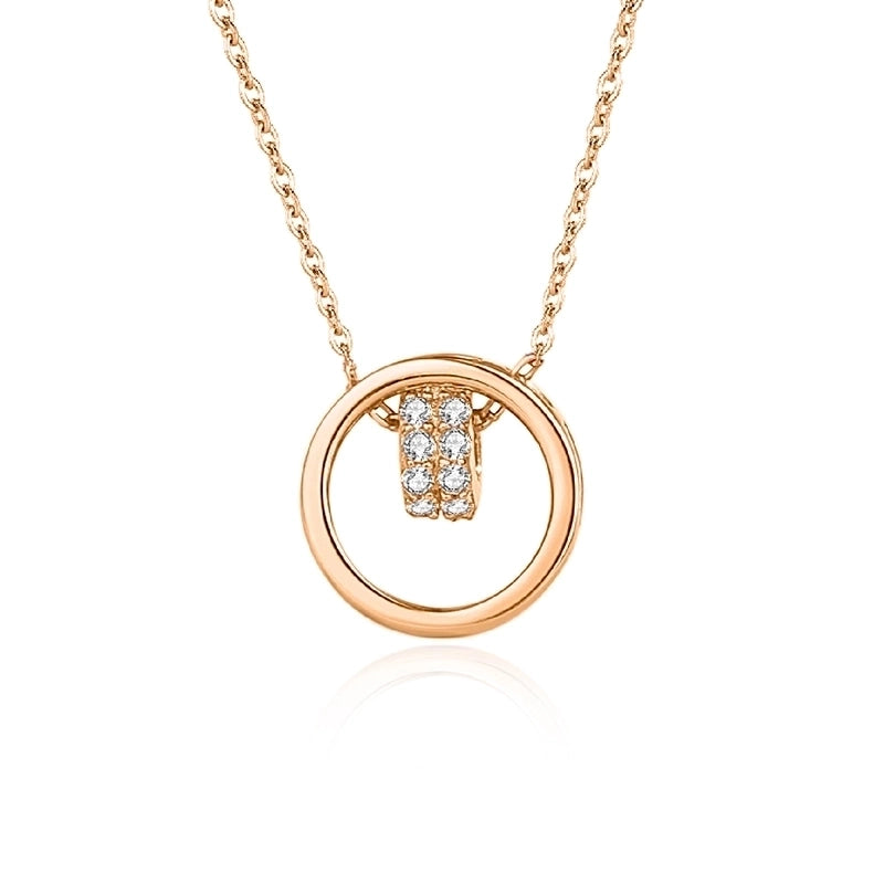 925 Sterling Silver Zircon Cable Chain Plating Inlay Geometric Pendant Necklace