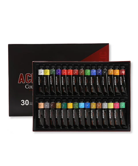 30 Colors Acrylic Paint Set With Metal Color-Himinee.com