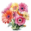 Watercolor Assorted Gerbera Flower-11CT Stamped Cross Stitch 40*40cm