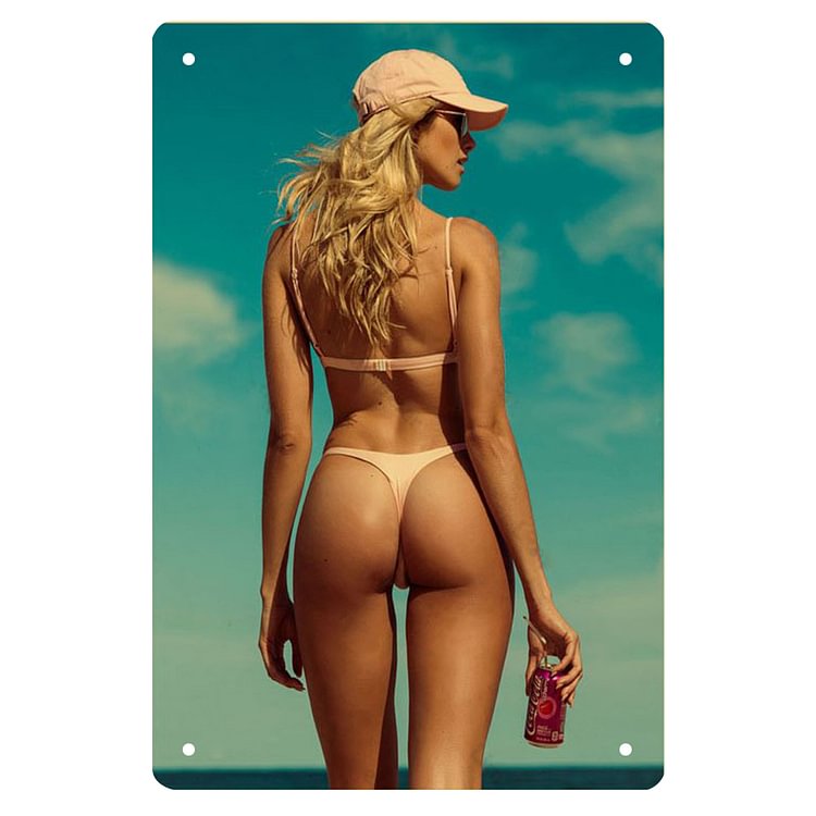 Bikini lady back - Enseigne Vintage Métallique/enseignes en bois - 20*30cm/30*40cm