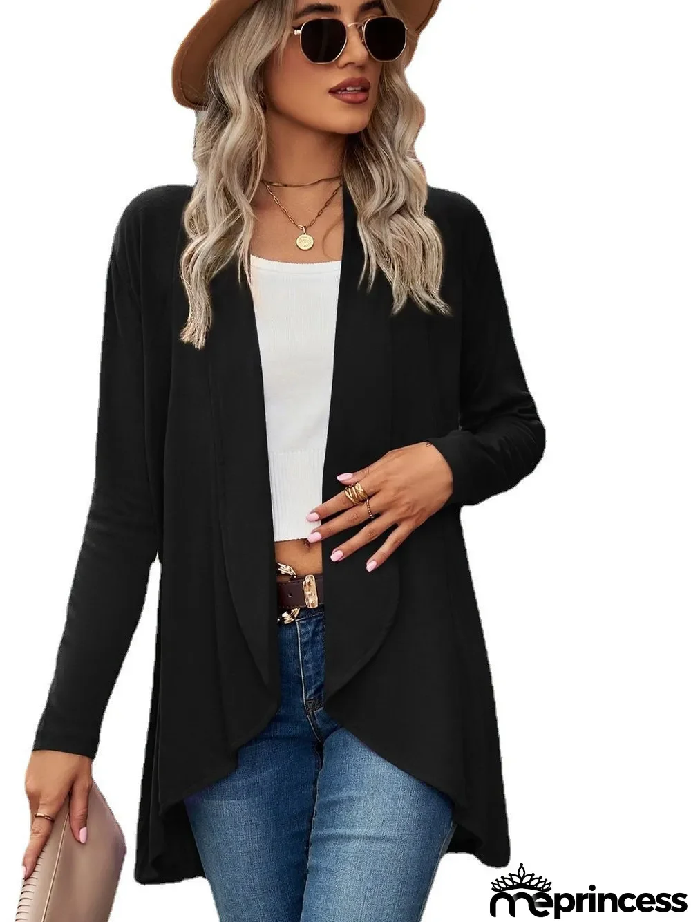 Women Long Sleeve Casual Loose Simple Cardigan