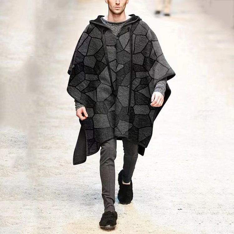 Cape cloak in the long bat hoodie male personality  woolen cloak coat