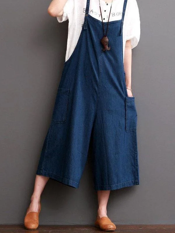 Women's Spring And Summer Loose Casual Comfortable Strap Wide Trousers-Mayoulove