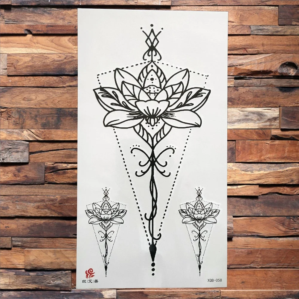 Black Dragon King Temporary Tattoo For Men Women Tree Snake Flower Tattoos Waterproof Unique Sword Flash Fake Tatoos Armbands