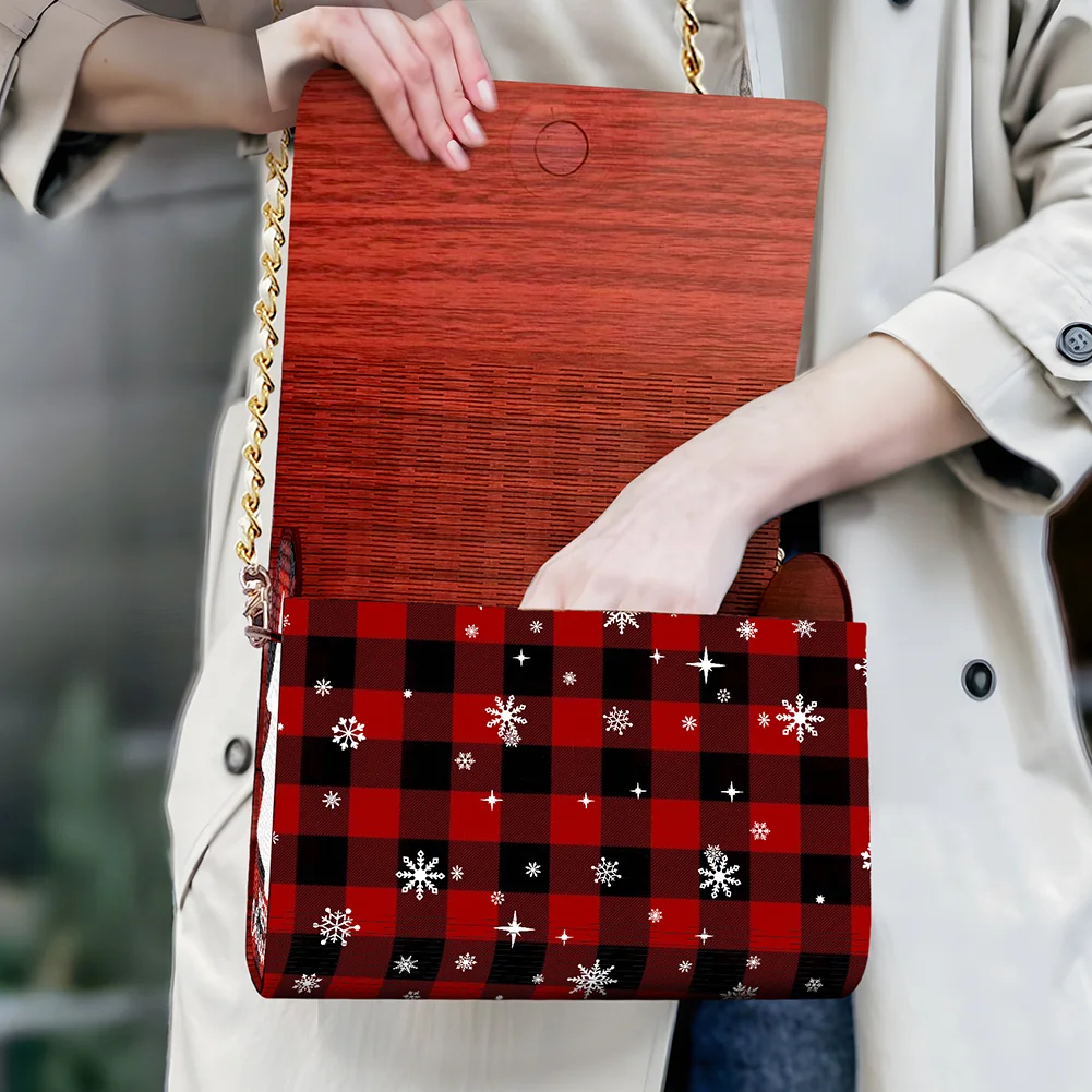 DIY Red Fawn Diamond Art Wooden Coin Pouch with Chain 5D Diamond Painting Purse