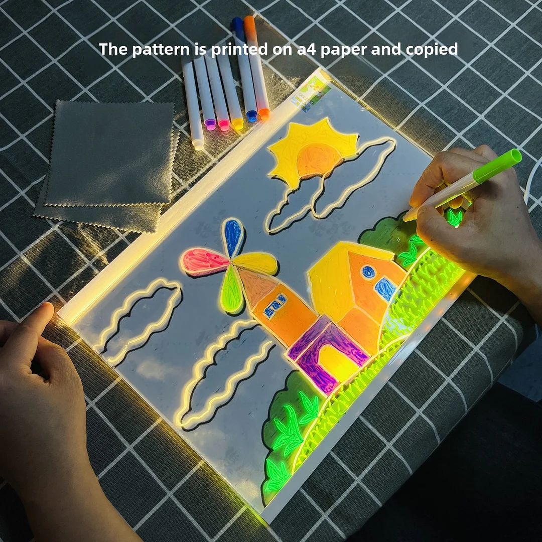 Children's Hand-painted LED Ambient Lighting Writing Board Set