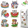 (US Only)6Pcs Diamond Painting Refrigerator Magnets Diamond Art Kits for Adults (Cat)