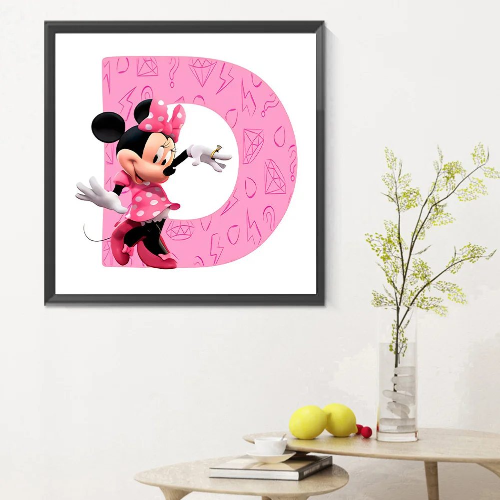 Full Round Diamond Painting 30*30cm - Minnie Mouse And The Letter D