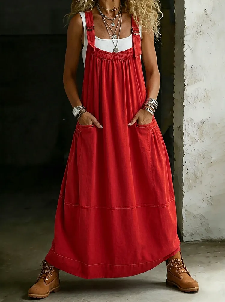 Women&rsquo;s Casual Stylish Strap Maxi Dress