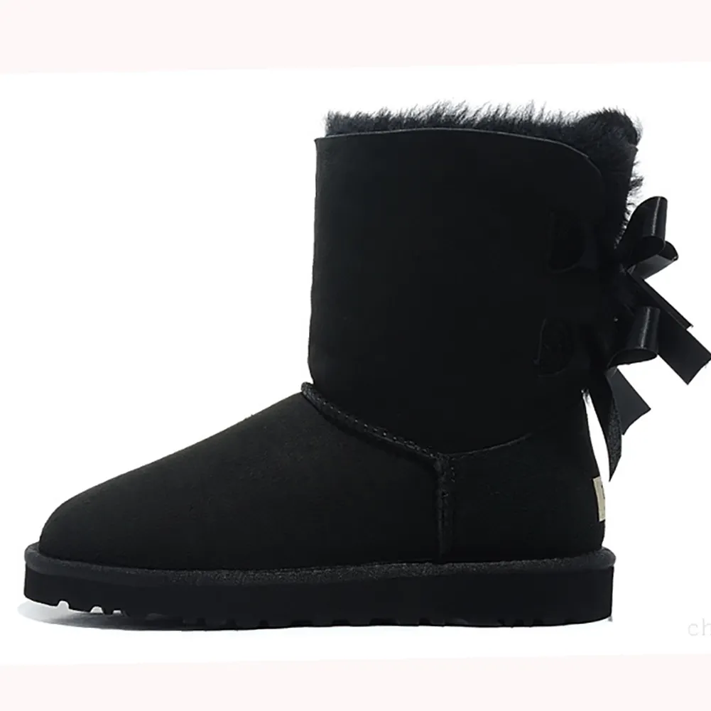Women's Winter Ankle Snow Boots Black-vocosishoes