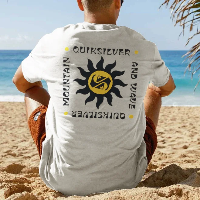 Men's Retro Casual Back Print Surf T-Shirt 8197