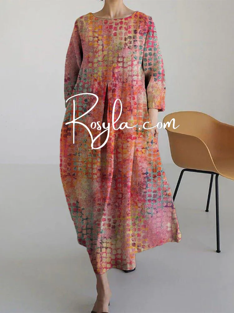 Women's Vintage Plaid Print Dress