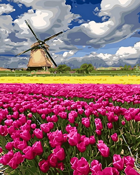 

Travel to Tulips – Paint By Numbers - 40*50CM, 501 Original