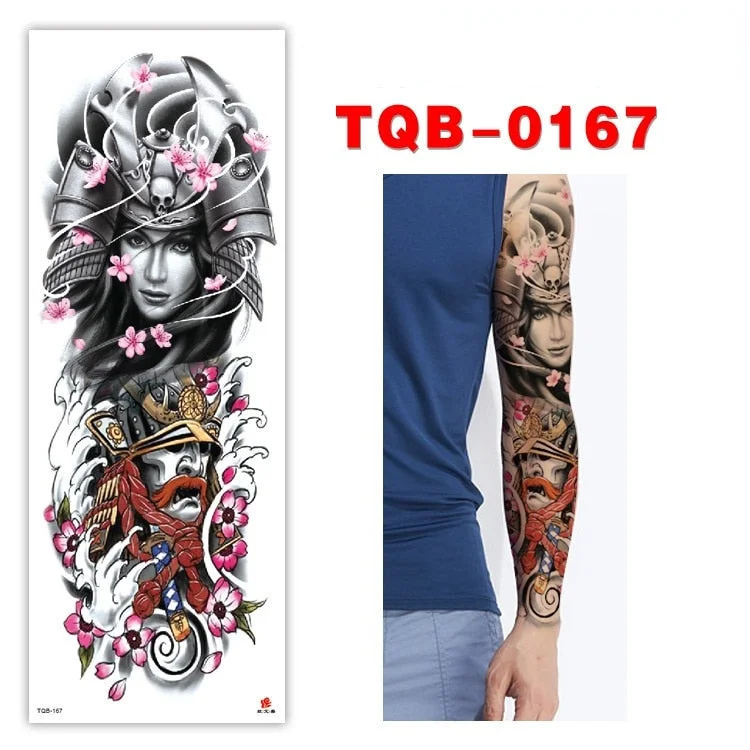Full Arm Series Temporary Tattoo Full Arm Tattoo Sticker Lasting Waterproof Sweat Flower Arm Full Arm Tattoo Big Picture Sticker