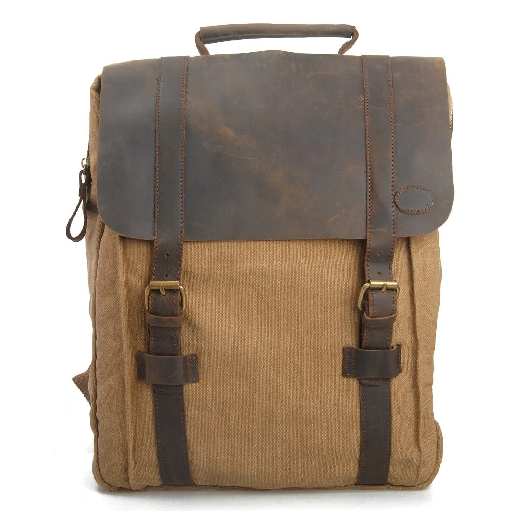 New Outdoor Travel Bag Oil Canvas Waterproof Computer Backpack