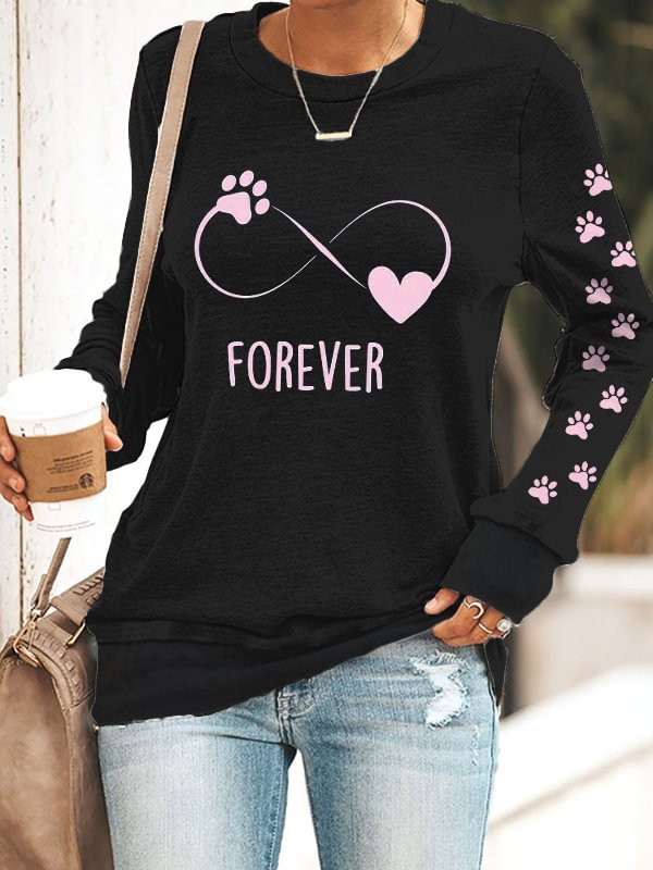 Comstylish Comstylish Comstylish Forever Dog Lover Casual Long Sleeve Sweatshirt