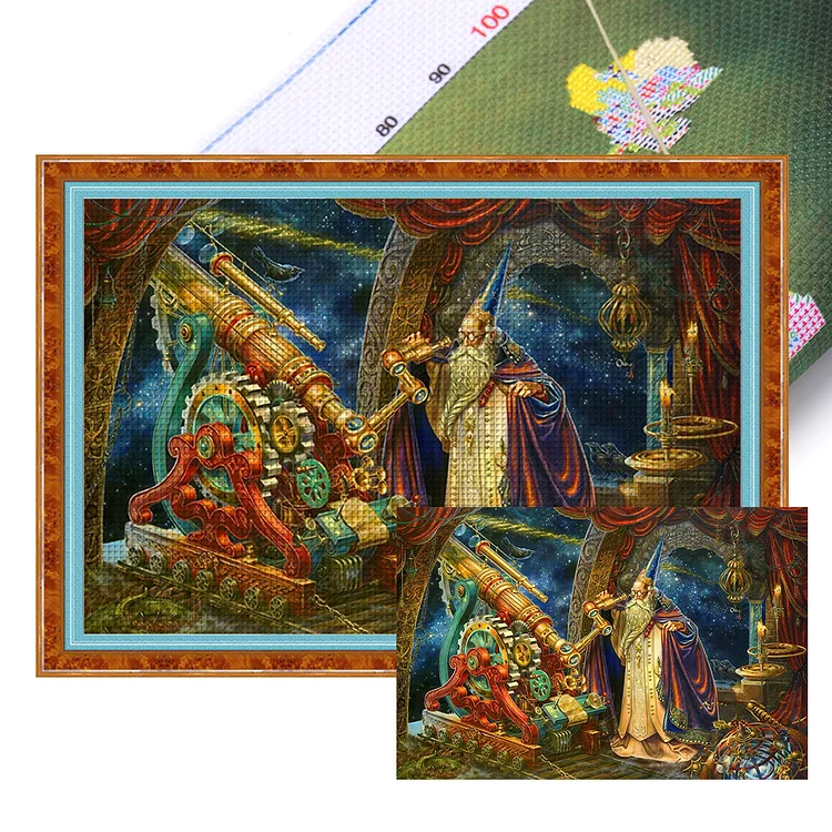 『HuaCan』Astrologer  - 16CT Stamped Cross Stitch(60*40cm)