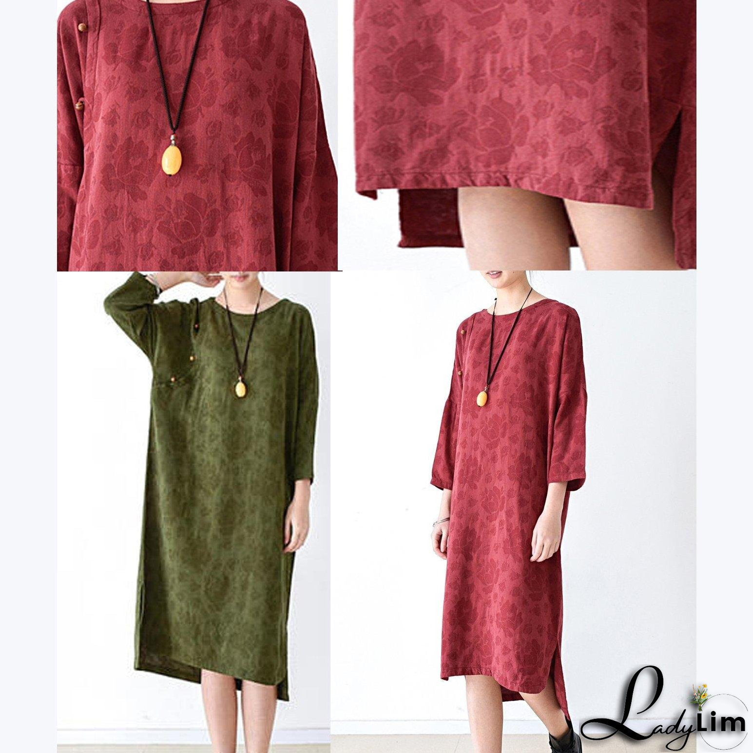 fall grass green cotton dresses plus size linen maxi dress