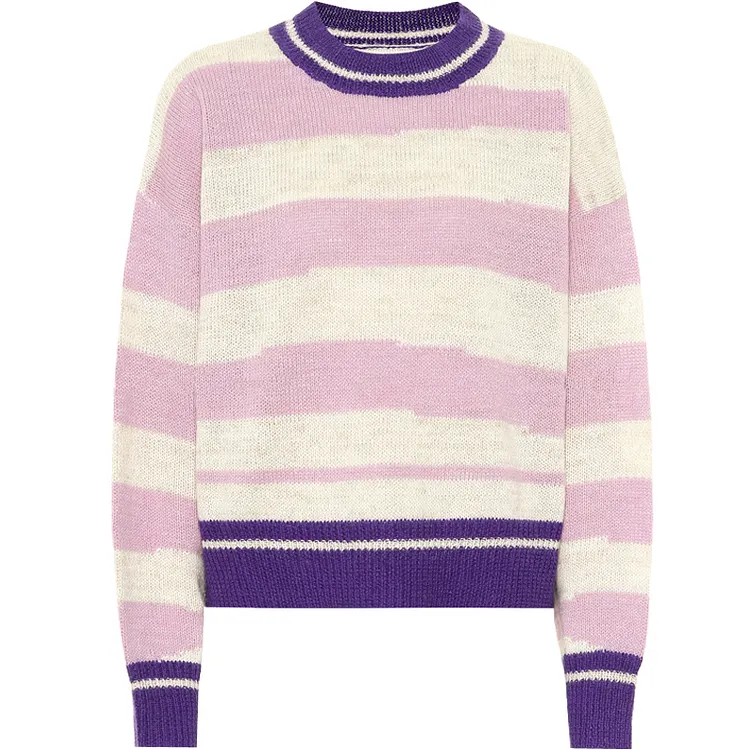 방탄소년단 JIMIN Purple Striped Knitted Sweater