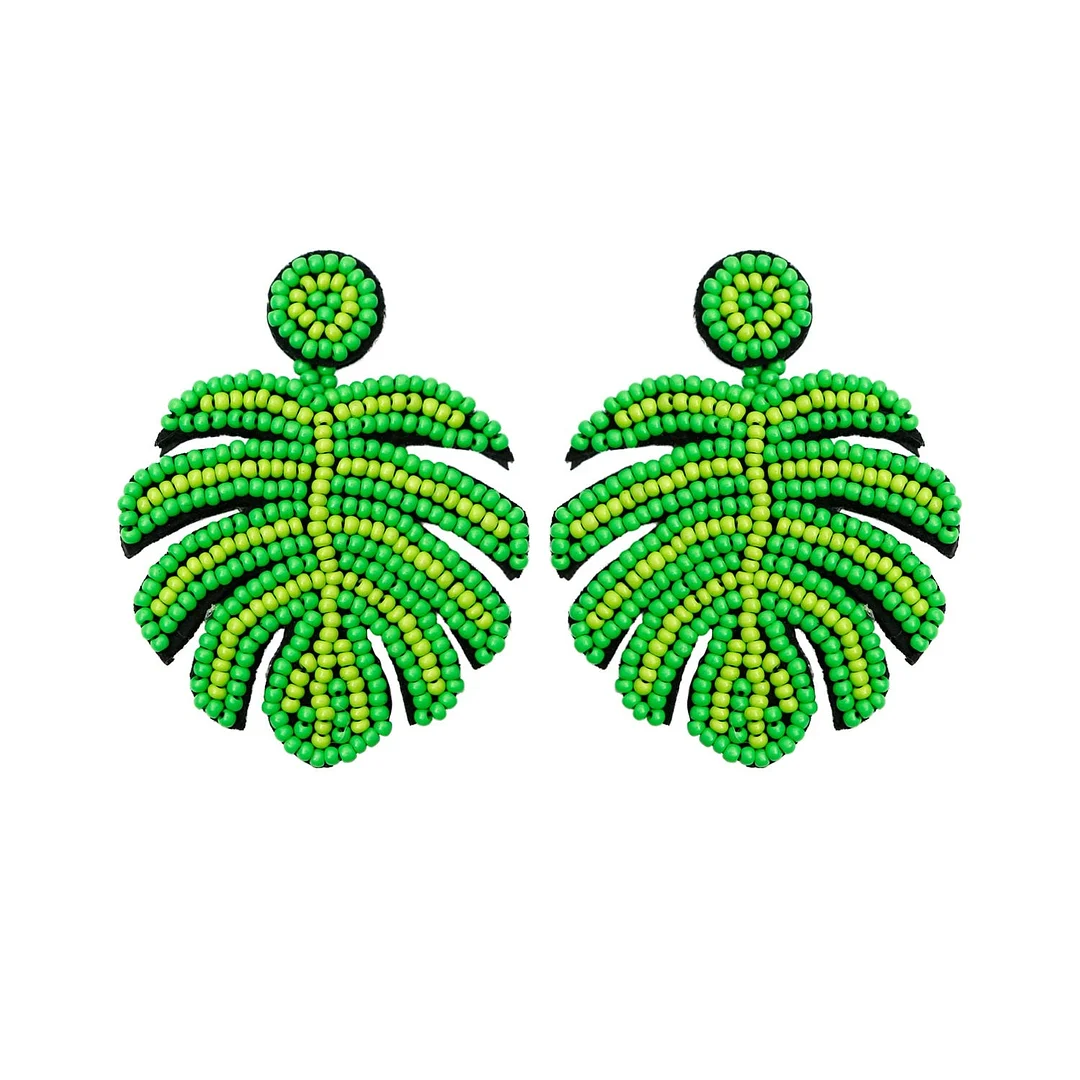 Dvacaman Bohemian Colourful Weave Beaded Flower Statement Drop Earrings Women Ethnic Handmade Seed Beads Dangle Earrings Jewelry