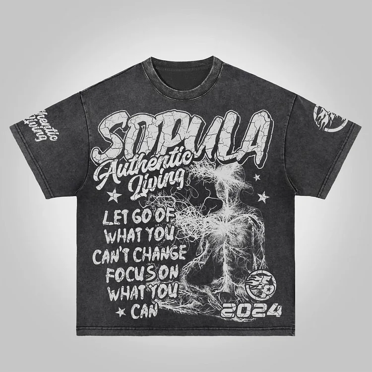 Sopula Studio God's Guide Old Print Washed T-Shirt