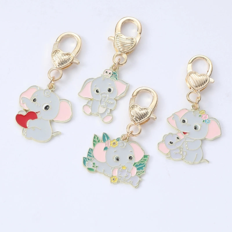 Cute Minimalist Elephant Metal Unisex Keychain