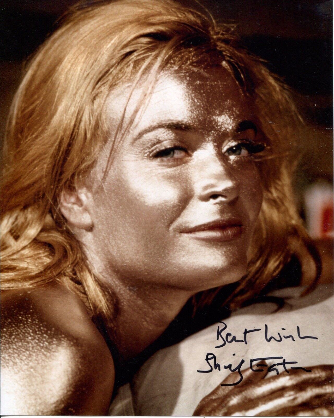 007 Bond girl Shirley Eaton signed GOLDFINGER 8x10 Photo Poster painting IMAGE No6 UACC DEALER