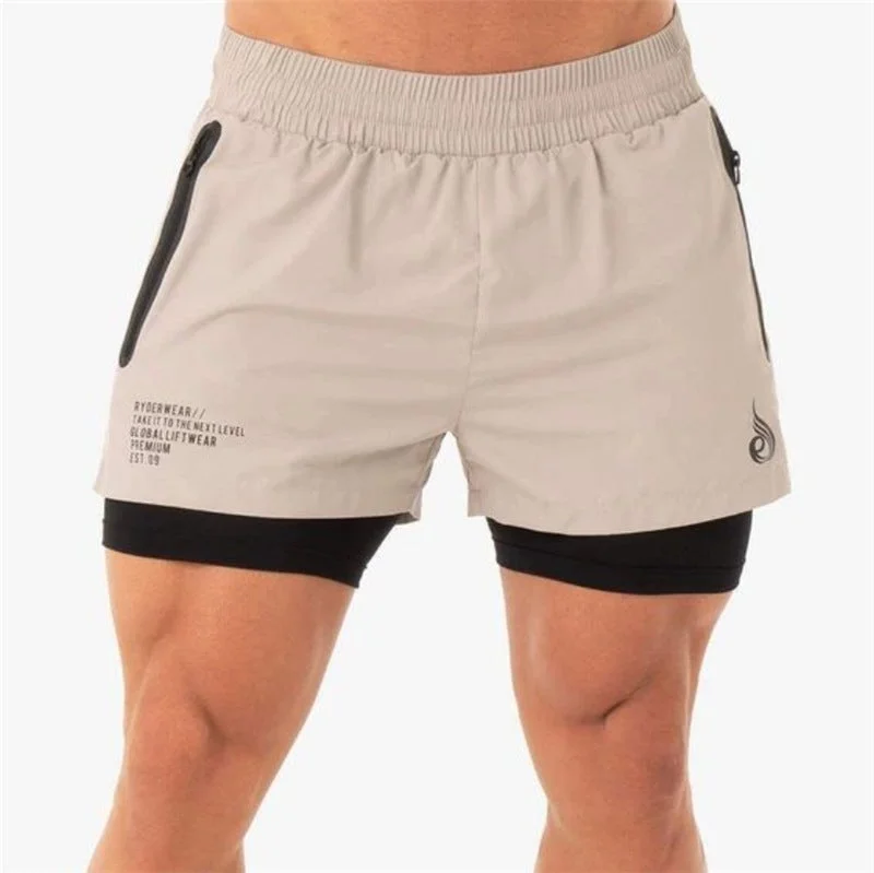 Men Training Outdoor Running Sports Double Shorts