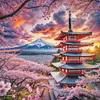 Mount Fuji-11CT Stamped Cross Stitch 45*45cm/17.72*17.72in tapestrymarket