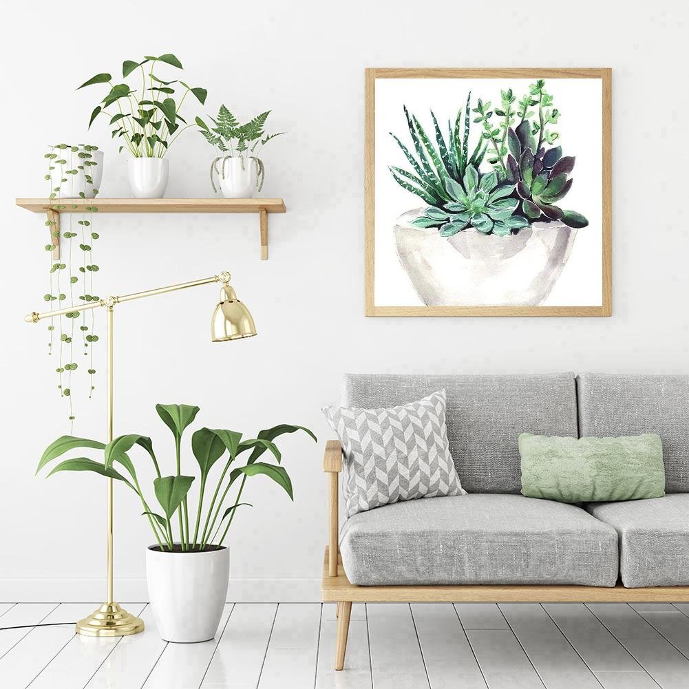 Succulent Plant - Full Round Diamond Painting