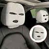 Halloween Spoof Face Funny Car Headrest Cover Decoration for Most Cars (White)