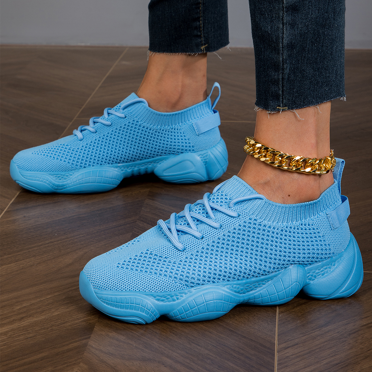 Cricsblue Tenis Femmino Para Academia lightweight running shoes, breathable platform, comfortable lace up, fashionable tennis sneakers
