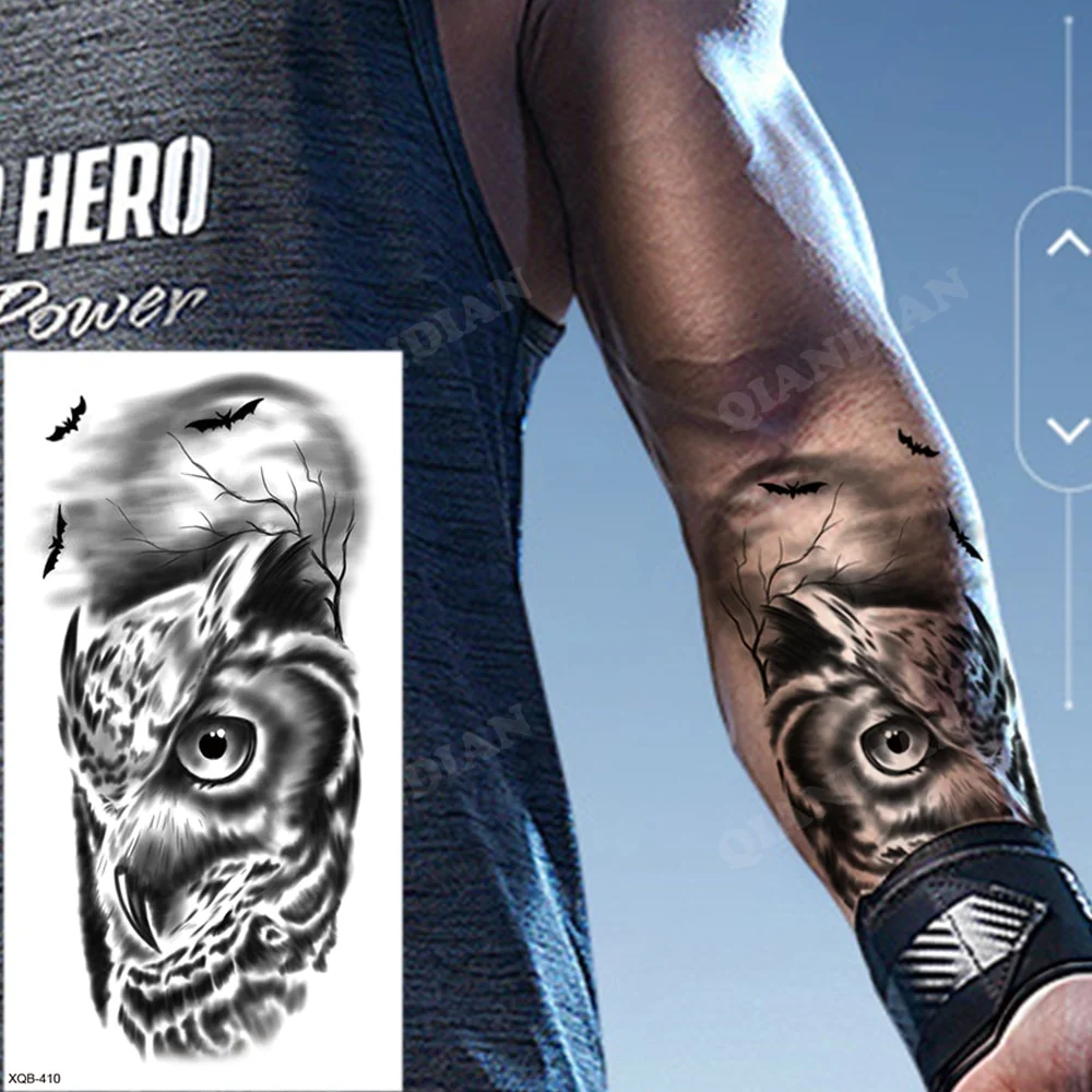 Sdrawing New Waterproof Temporary Tattoo Sticker Forest Lion King Tiger Skull Flash Man Wolf Dragon Body Art Arm Fake Tattoos Women