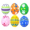 6 Pcs Easter Inflatable Outdoor Decorations PVC Colored Giant Egg Ornaments Blow Up Easter Egg Yard Decorations for Lawn/Garden/Porch/Courtyard