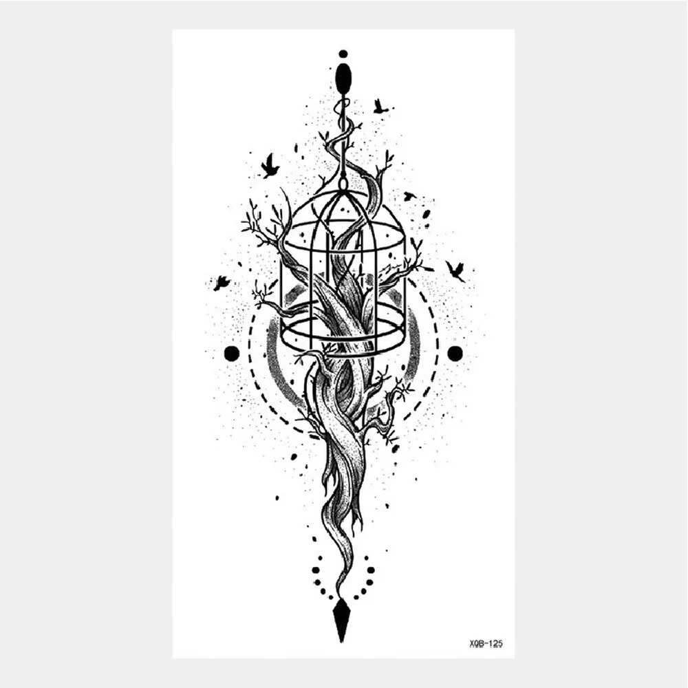 Sdrawing Tattoo Stickers Animal Tatoo Sticker Flying Dragon Wolf Head Tiger Dream Catcher Fake Tatto Body Art Makeup Stickers