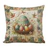 Flower Snowman Egg-11CT Stamped Cross Stitch Pillowcase 45*45cm