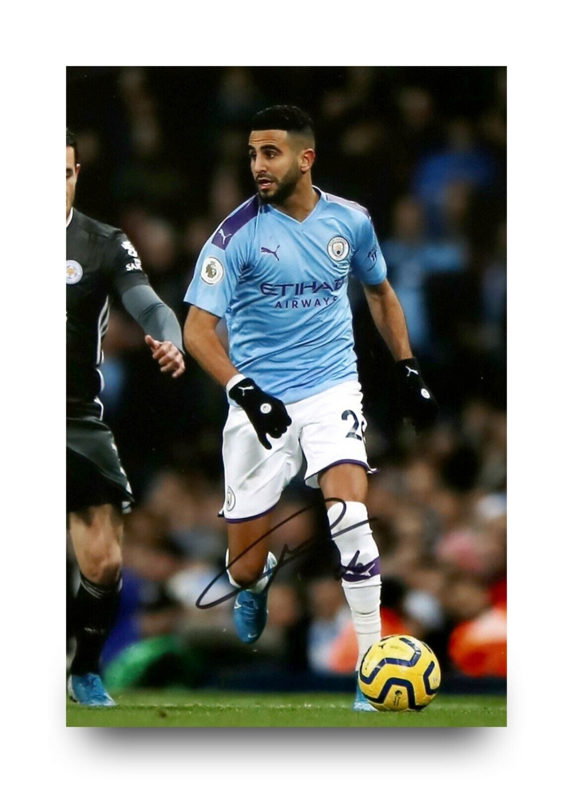 Riyad Mahrez Signed 6x4 Photo Poster painting Manchester City Algeria Genuine Autograph + COA