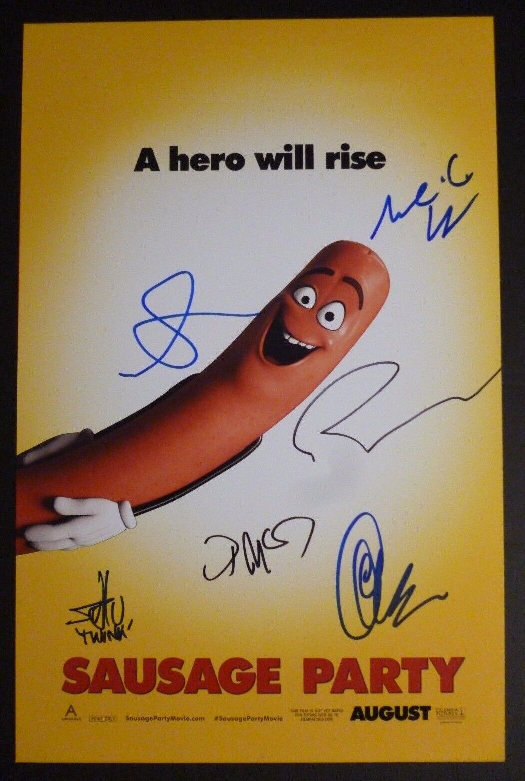 SAUSAGE PARTY Cast(x6) Authentic Hand-Signed SETH ROGAN