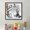 Winter Cat And Bird-11CT Stamped Cross Stitch 40*40cm/15.75*15.75in tapestrymarket