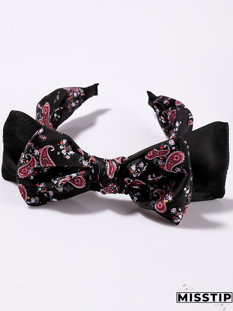 Paisley Print Bow Decor Headband