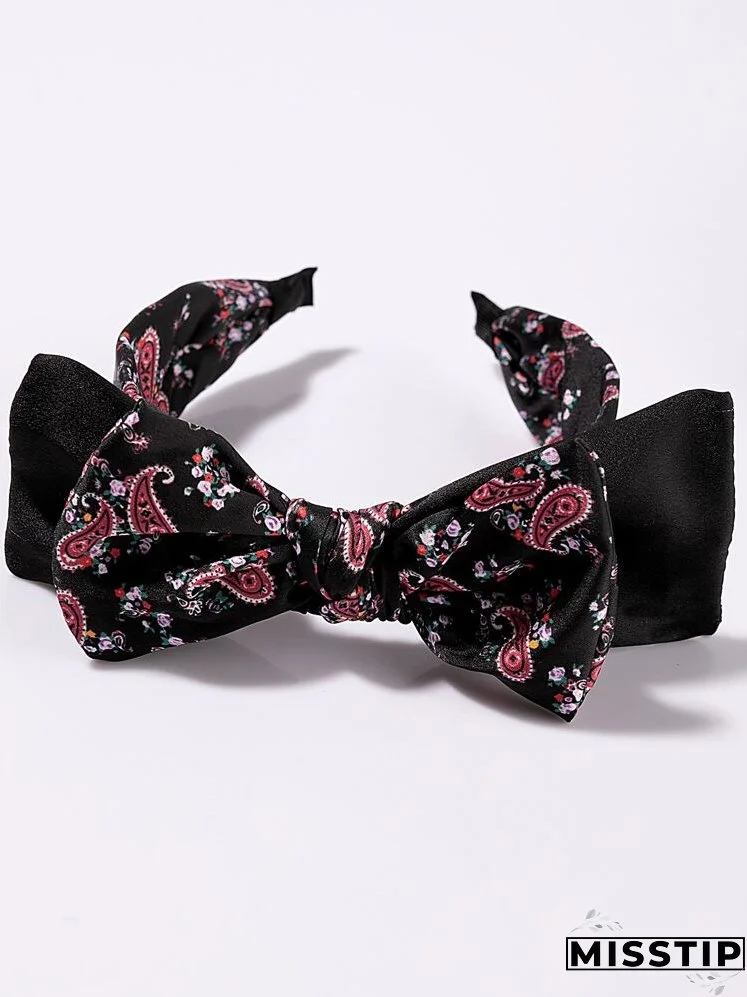 Paisley Print Bow Decor Headband