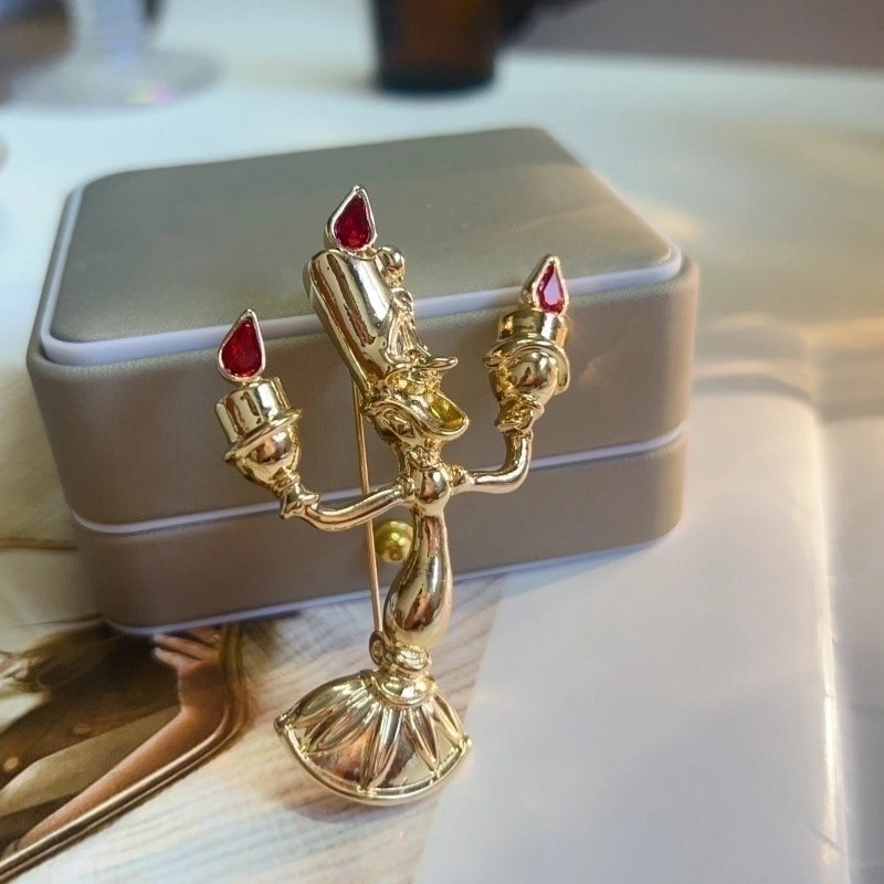 Retro Pin Cartoon Character Flame Zinc Alloy Plating Inlay Rhinestones Unisex Brooches