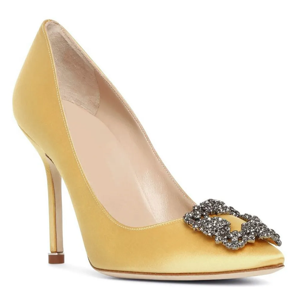 100mm Women's Slik Shoes Diamond Party Wedding Pumps-vocosishoes
