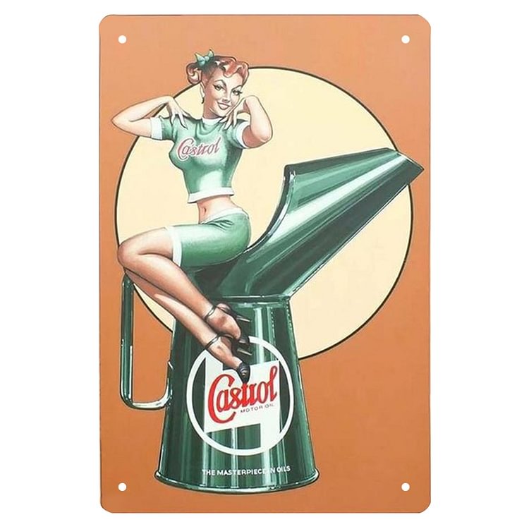 Pin Up Girl Castrol - Vintage Tin Signs/Wooden Signs - 20*30cm/30*40cm