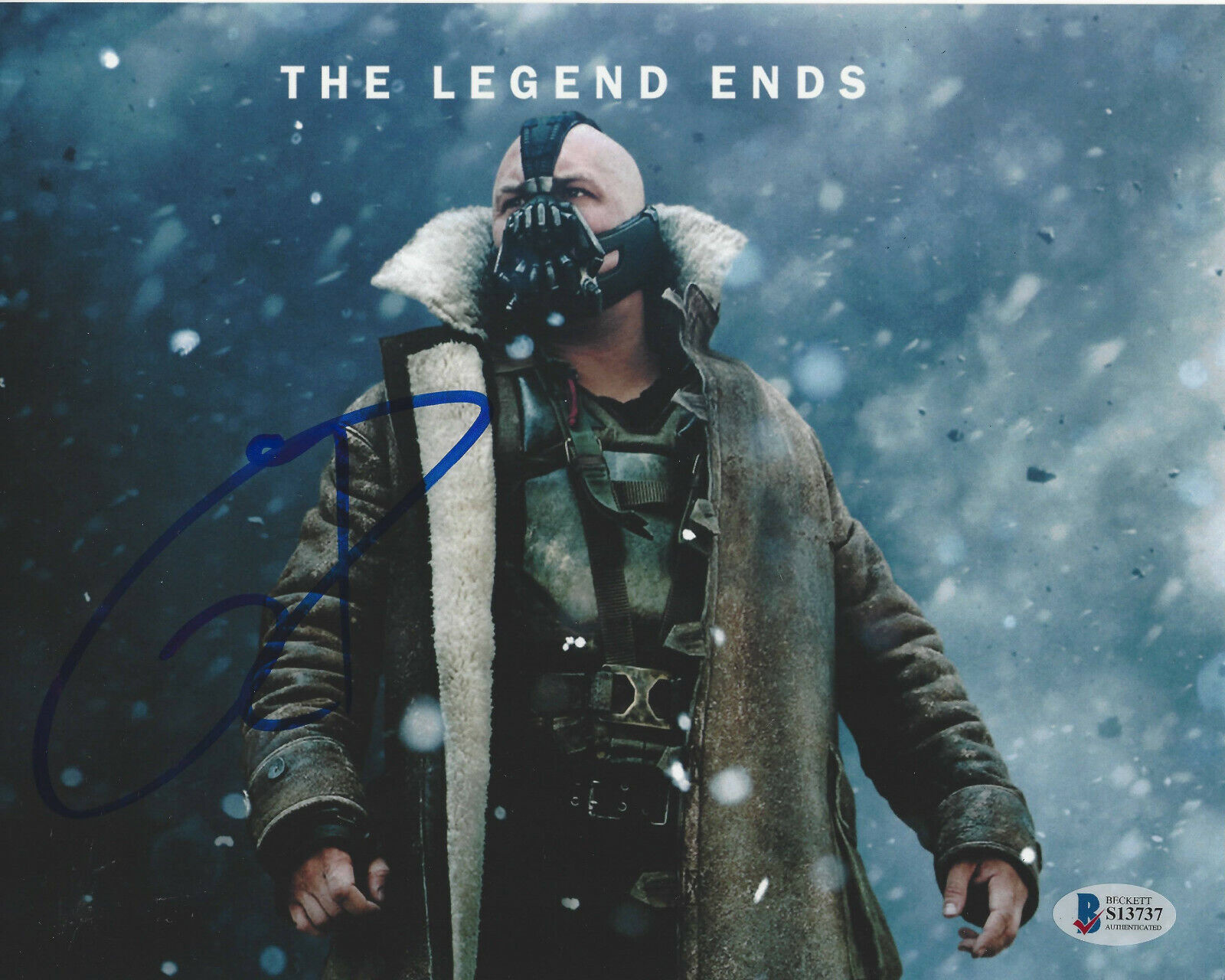 TOM HARDY SIGNED AUTHENTIC 'THE DARK KNIGHT RISES' 8x10 Photo Poster painting BECKETT COA BAS