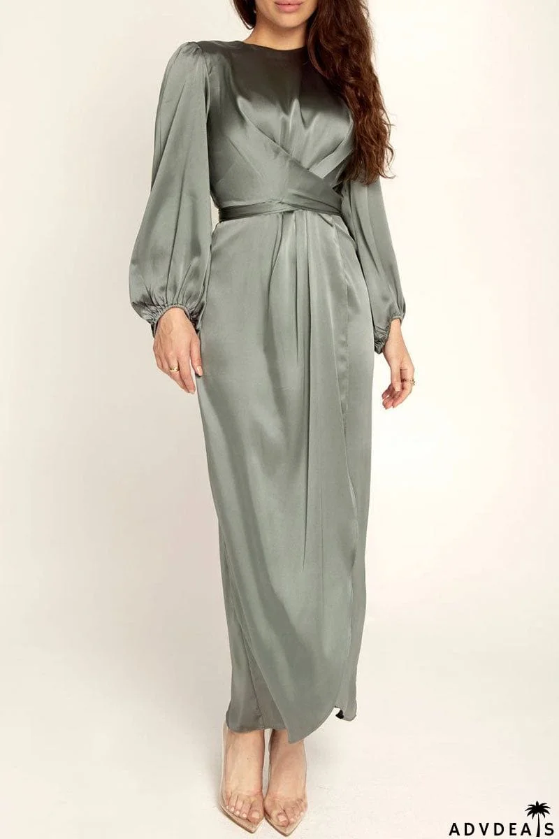 Fashion Celebrities Solid Patchwork O Neck A Line Dresses