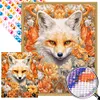Diamond Painting -DIY Round Partial AB Drill Fox in the Flower(45x55cm)